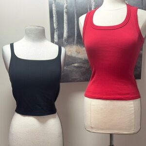 Ribbed tank lot- Red and Black Women's Tank Tops